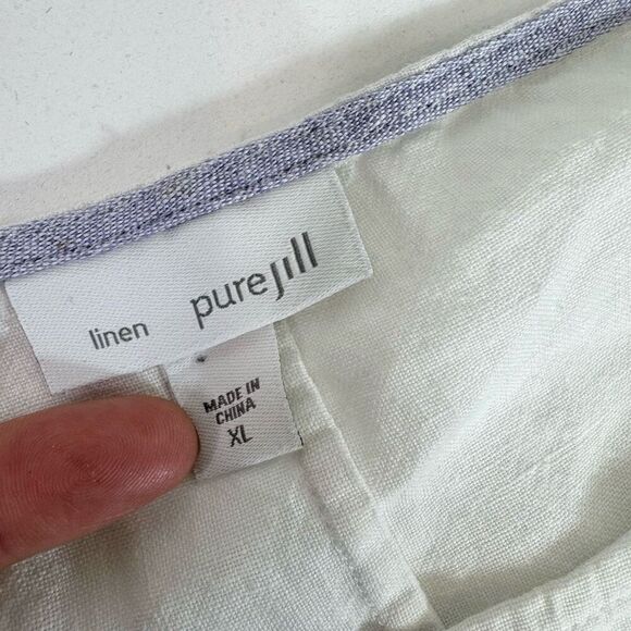 J Jill Pure Top Womens XL Linen Oversized Pullover Crewneck Flowy Lagenlook - Picture 3 of 8
